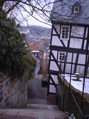 Ende Gassen und steile Treppen in Marburg